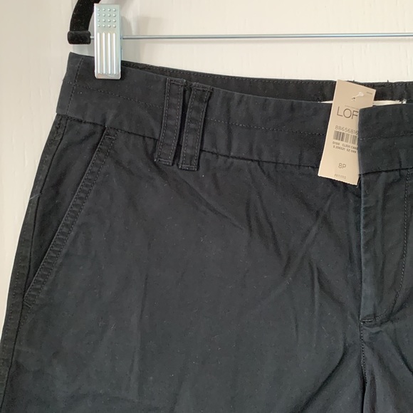 LOFT Black 100% Cotton 5” Inseam Shorts Size 8P New With Tag - Picture 2 of 14